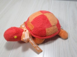 Red orange plush beanbag turtle Animal Fair Princess Soft Toys Sunscape bow - $29.69