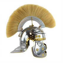 Médiévale Romain Impérial Armure Casque Avec Plume Fabriqué De 18 Échelle Métal - £171.45 GBP