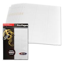 2 pks of 10 (20) BCW Std Sized Card 18-Pocket Side Loading White Pro Bin... - $15.96