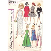 Vintage Craft Sewing PATTERN Simplicity 6208, Wardrobe for Teen Model Dolls, 196 - £22.49 GBP