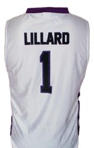Damian Lillard Custom College Basketball Jersey Sewn White Any Size image 2