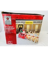 Home Accents Self Inflatable 16 ft Lighted Santa and Sleigh With Reindee... - $116.83