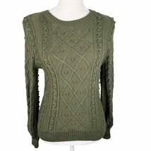 Amour Vert Faedra Moss Green 100% Wool Pullover Sweater S - £28.69 GBP