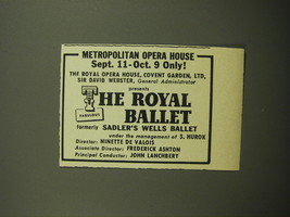 1960 The Royal Ballet Advertisement - Metropolitan Opera House - $14.99
