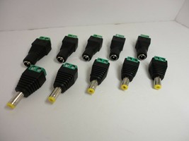 Lot of 5 Set 10 Pieces DC Power Jack Plug Connector Male Female Kit 5.5 x 2.1 mm - £10.29 GBP