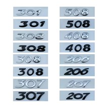 Car Style Numbers Emblem Rear Trunk Sticker For  208 301 307 206 207 308 408 508 - £40.05 GBP