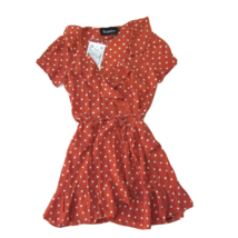NWT Realisation Valentina in Rust Spot Polka Dot Silk Mini Wrap Dress M $180 - £124.64 GBP