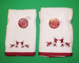 Christmas Holiday Dachshund Dogs in Sweaters Set of 2 Finger Tip &amp; 2 Han... - £23.70 GBP