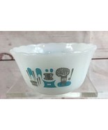 Vintage 50s Fire King Bowl Ramekin Custard Dish Blue Heaven Aqua Milk Glass - $16.38 CAD