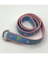 Douglas Paquette Golf Ribbon Canvas D Ring Belt Blue Pink Size Large Clu... - $326.60 MXN