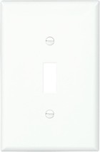 Eaton PJ1W Toggle Wallplate, White, Toggle Cutout, Single-gang, Mid-size - $9.00