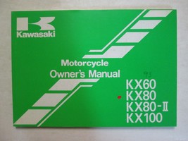 1993 Kawasaki KX60 KX80 KX80-II KX100 Motorcycle Owner&#39;s  Owner Operator... - $54.99