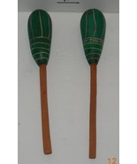 Pair of Handmade maracas Green Brown Music Shakers St Thomas - £38.76 GBP