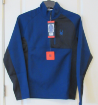 Spyder Active Mid Weight Waffle Knit 1/2 Zip Pullover Blue Men&#39;s Sz L NWT - $584.28 MXN