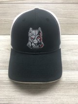 Pitbull Dog Embroidered Zipback Cap Hat Mesh VG+ Red Eyes Ready To Fight... - £8.10 GBP