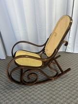 Vintage BENTWOOD ROCKER cane back bottom rocking chair mid century moder... - £241.74 GBP