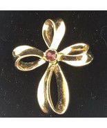 Cross Gold Tone Jeweled Pendant Charm Vintage By Avon - £10.03 GBP