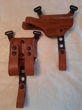 Fits CZ P-10 F 9mm Full Size 4.5”BBL Leather Shoulder Holster Double Mag #1493# image 10