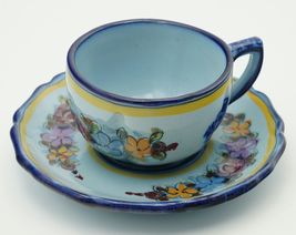 Vestal Alcobaca Portugal Pottery Hand Painted / Crafted Cup &amp; Saucer Set... - £14.01 GBP