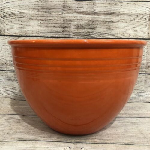 Primary image for Vintage Fiestaware #7 Radioactive Red Orange Mixing or Nesting Bowl Fiesta 11”