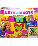 Kids Knot Quilt Pillow Purse Maker Fleece No Sew Craft Kit with Applique... - $24.99