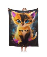 Meow! Kitten Custom Name Blanket – Personalized Super Soft Cat Throw – G... - $34.00+