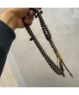 islamic sufi 100 beads natural yemen Black Coral Prayer beads Yusr Masba... - £567.37 GBP