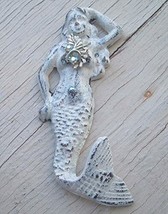 Metal Mermaid Wall Hook Shabby Beach Nautical Decor Bling cottagecore fantasy - £11.70 GBP