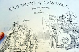 Old WAY'S & NEW WAY'S HENRY HEATH CARICATURE PRINT Title page 1840 Victorian - $74.76