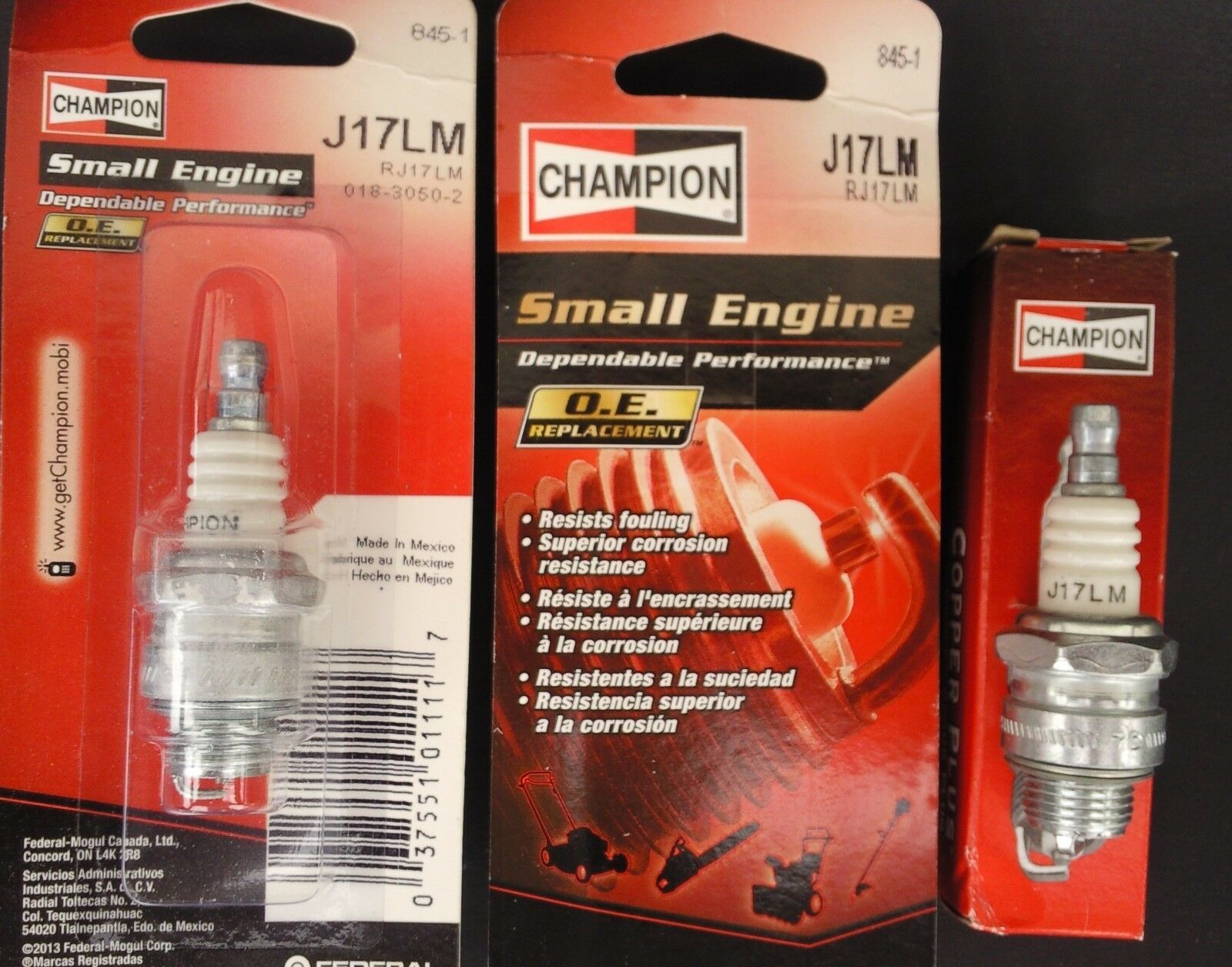 CHAMPION SPARK PLUG J17LM  #845-1 Replaces RJ17LM B4LM CS4, SELECT: Type... - $3.16+