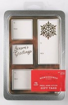 Season&#39;s Greetings 75 Count Peel &amp; Stick Christmas Gift Tags To From Sticker NEW - $4.00