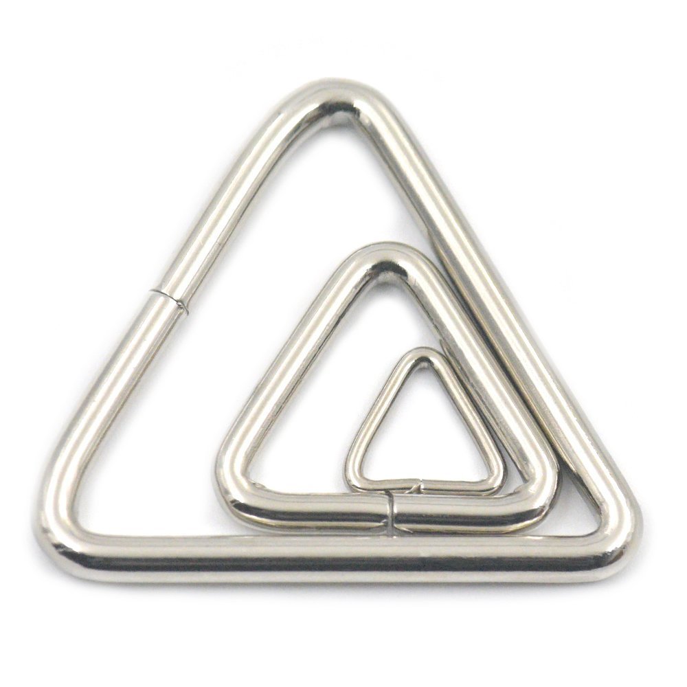 12 Pcs Triangles Rings For Belt Buckle Bag Webbing Nickel Straps Purse Ribbon