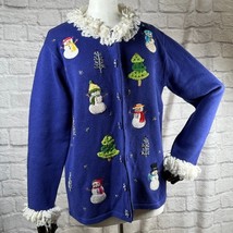Vintage Storybook Knits Bonhomme Pays Merveilleux Noël Pull Femmes Petit... - $41.56