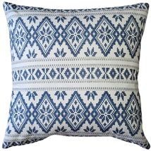 Malmo Blue Diamond Throw Pillow 17x17, Complete with Pillow Insert - £25.29 GBP