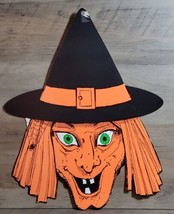 Vintage Dennison Large Witch Halloween Cutout Hanging Decoration 11.5x14... - £18.60 GBP