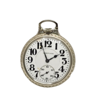 Antique 1915 Hampden New Railway 21j RR Pocket Watch 14K White Gold Fill... - £257.19 GBP