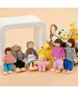 Family Dolls Playset Wooden Figures for Children House Pretend Gift - $21.86 CAD+