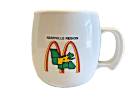 Coffee Cup McDonalds Nashville TN Region 3.75&quot; tall White w/ Map &amp; M Vin... - £29.77 GBP