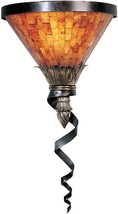 Wall Sconce MAITLAND-SMITH Twisty Antique Brass Black Penshell Shade Iron - £1,406.06 GBP