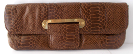 Evening Clutch Bag Brown Reptile Print SONDRA ROBERTS - £7.62 GBP