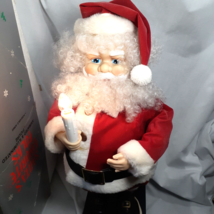 Santa’s Favorite Folks Animated Illuminated 24&quot; Tall Santa Claus Figure w Candle - £19.04 GBP