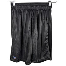 Russell Gym Shorts Size Small Black Mesh Basketball Drawstring Athletic ... - $19.83