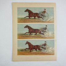 Antique 1882 Color Lithograph Race Horses Maud St. Julien &amp; Mattie Hunter RARE - £39.95 GBP