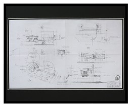 Star Wars Homestead Garage Blueprint Framed 16x20 Sketch Display - $79.19