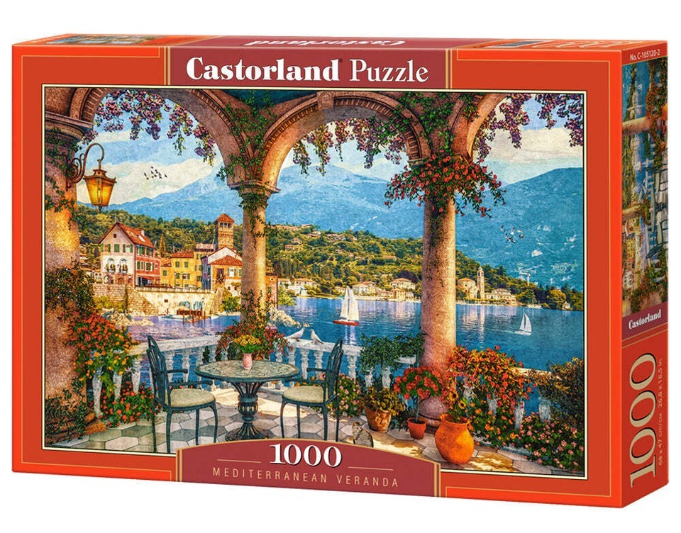 1000 Piece Jigsaw Puzzle, Mediterranean Veranda, Italian mountain lake, ... - $36.55