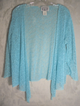 Keren Hart Open Front Womens M-L Cardigan Sweater Kimono Sparkle Blue Op... - $9.56