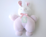 Eden Pink Thermal Waffle Bunny Plush Baby Rattle Sweet Shakes Stuffed An... - $20.00