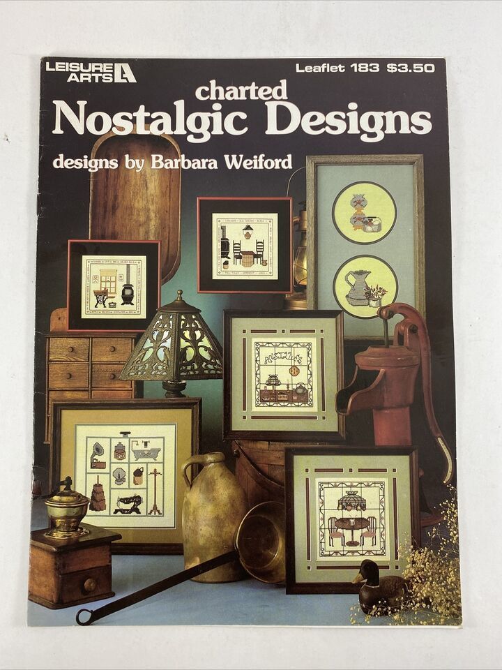 Leisure Arts 183 Nostalgic Designs Barbara Weiford Cross Stitch Patterns Antique - $1.38