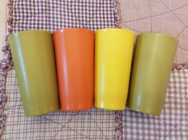 Tupperware Tumbler Water Glass LOT #873 Stackable 12 oz VTG Harvest Fall Colors - $19.73
