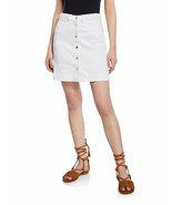 Frame Denim White Button Front Braided Waistband Claire Mini Skirt 25 $2... - $68.51 CAD